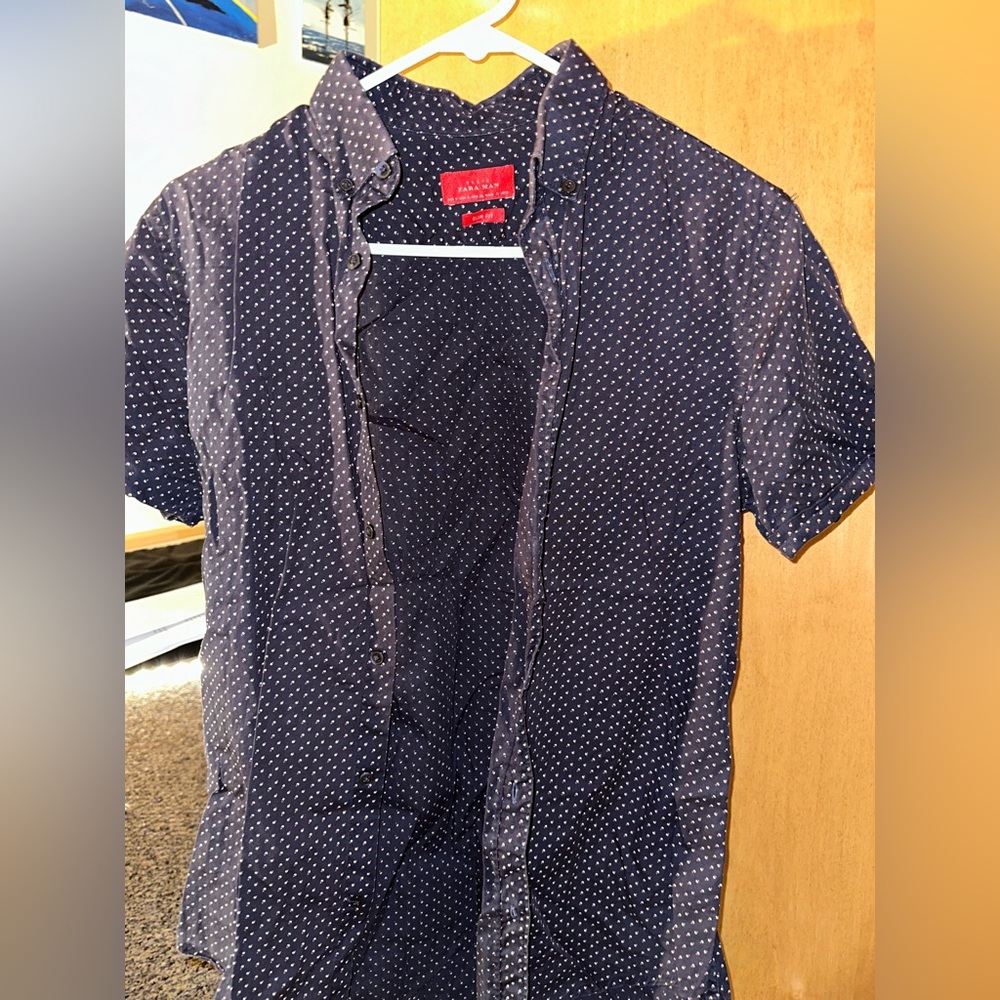 Zara Formal Button Down Short Sleeve Shirt